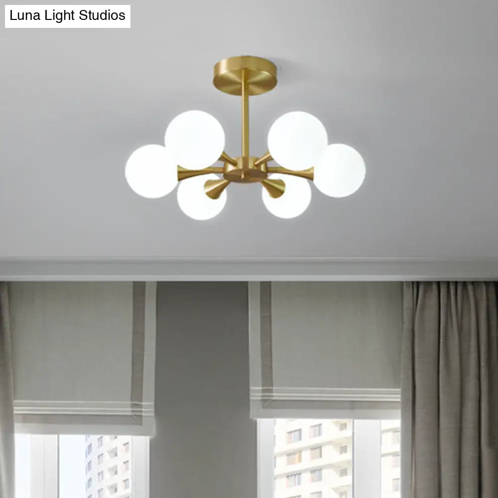 DecorBites™ DecorBites™ Minimalist Brass Globe LED Ceiling Lamp for Bedroom - Close to Ceiling Light Fixture