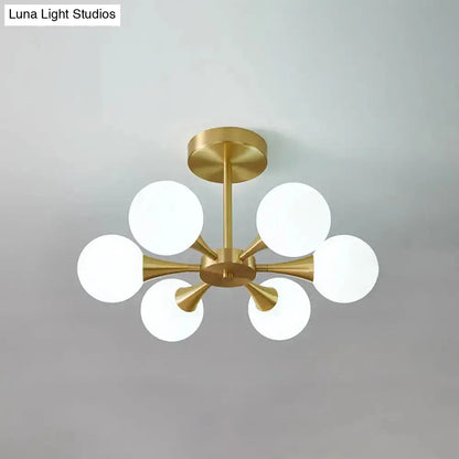 DecorBites™ DecorBites™ Minimalist Brass Globe LED Ceiling Lamp for Bedroom - Close to Ceiling Light Fixture