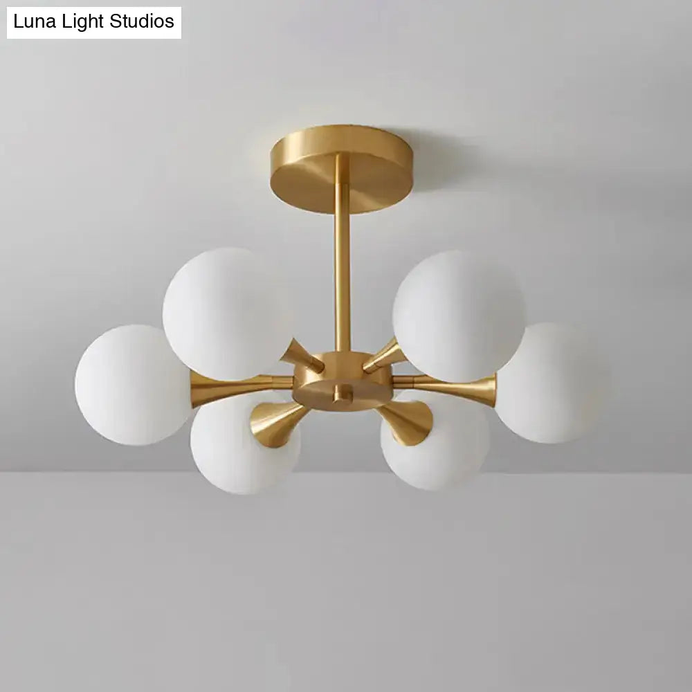 DecorBites™ DecorBites™ Minimalist Brass Globe LED Ceiling Lamp for Bedroom - Close to Ceiling Light Fixture