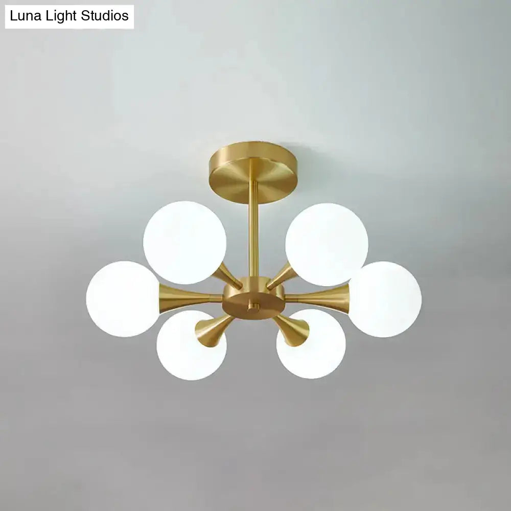 DecorBites™ DecorBites™ Minimalist Brass Globe LED Ceiling Lamp for Bedroom - Close to Ceiling Light Fixture