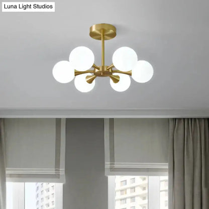 DecorBites™ DecorBites™ Minimalist Brass Globe LED Ceiling Lamp for Bedroom - Close to Ceiling Light Fixture