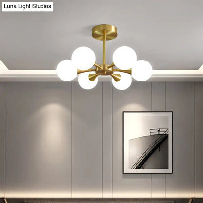 DecorBites™ DecorBites™ Minimalist Brass Globe LED Ceiling Lamp for Bedroom - Close to Ceiling Light Fixture