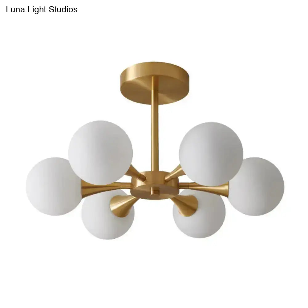 DecorBites™ DecorBites™ Minimalist Brass Globe LED Ceiling Lamp for Bedroom - Close to Ceiling Light Fixture