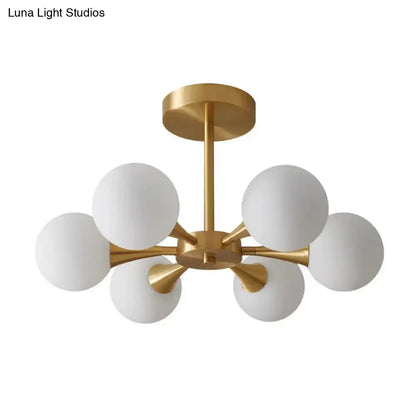 DecorBites™ DecorBites™ Minimalist Brass Globe LED Ceiling Lamp for Bedroom - Close to Ceiling Light Fixture