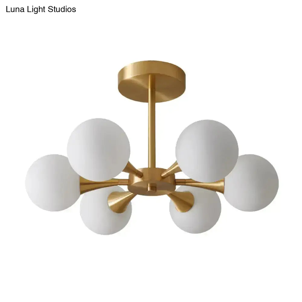 DecorBites™ DecorBites™ Minimalist Brass Globe LED Ceiling Lamp for Bedroom - Close to Ceiling Light Fixture