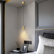 Minimalist brass ring chandelier in gold brass ring pendant light design for bedroom decorbites lighting solution