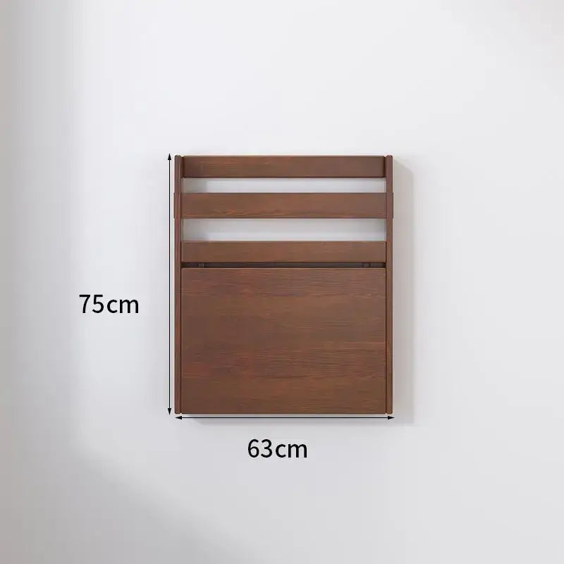 A sleek dark brown wooden corner desk with folding design and horizontal slats for compact corner workspace decorbites