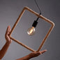 Minimalist Brown Geometric Pendulum Dining Room Light Fixture