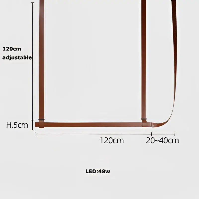 Adjustable brown leather strap with 48w led lighting for minimalist pendant lamp decorbites belt pendant light