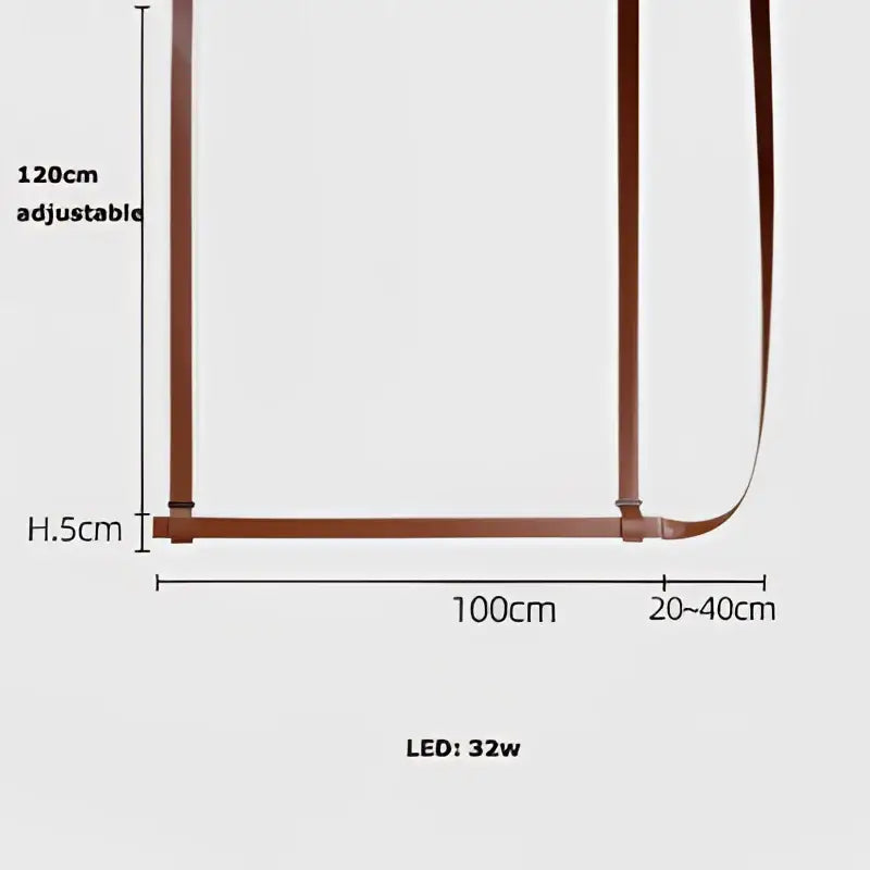 Adjustable brown leather pendant lamp with 32w led illumination for minimalist bedroom decorbites belt pendant light