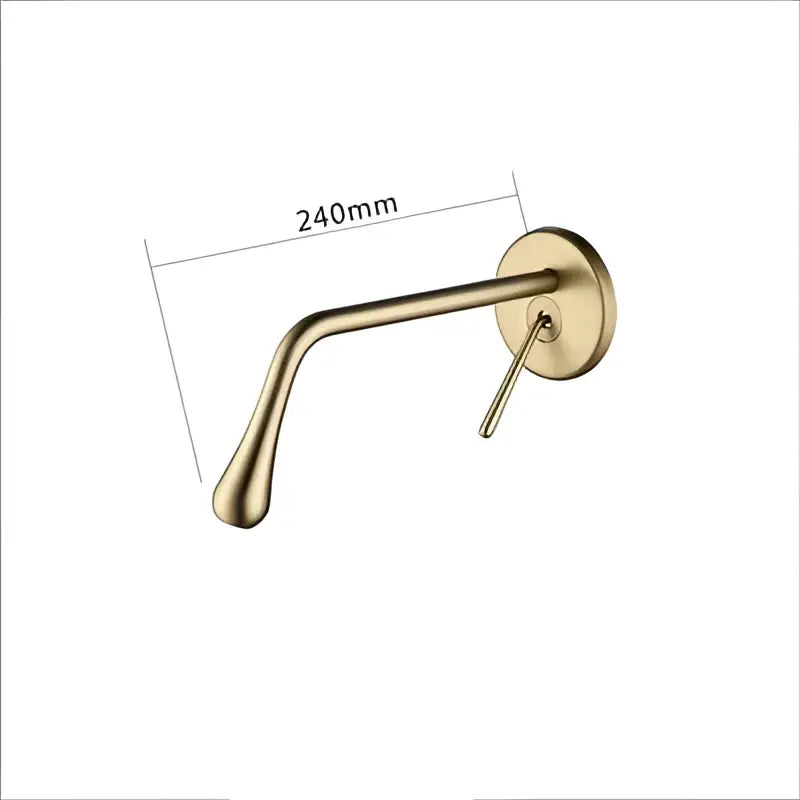 Minimalist brushed gold basin faucet wall mounted tap with a sleek 240mm design by decorbites brushed gold