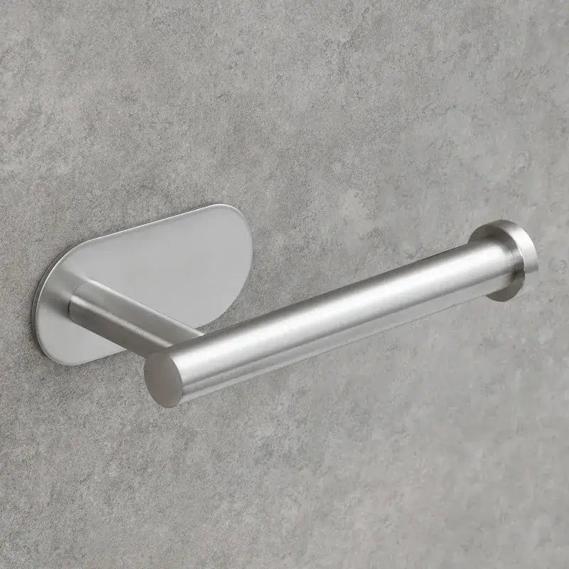 Minimalist brushed gold stainless steel tissue holder with sleek modern design and brushed finish for bathroom use