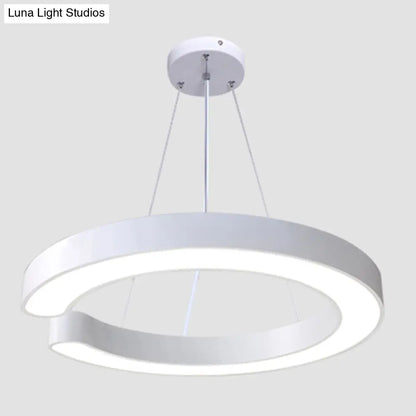 Minimalist C-Shaped LED Pendant Light for Office Ceiling