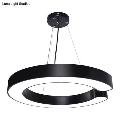 Minimalist C-Shaped LED Pendant Light for Office Ceiling