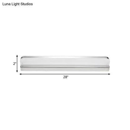 Minimalist chrome led vanity wall light 28 inch polished chrome wall lamp for modern bathroom use