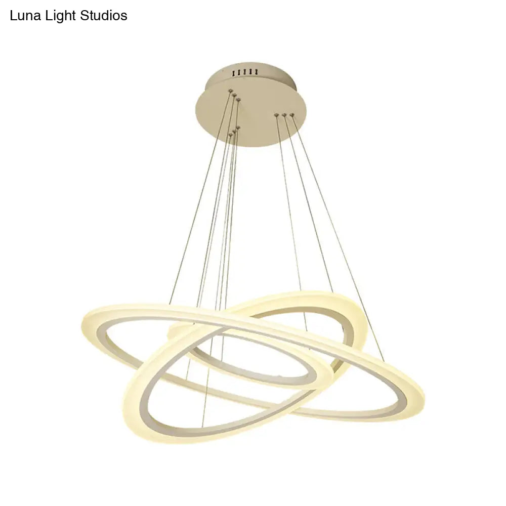 Lámpara colgante circular minimalista: Lámpara LED acrílica blanca para comedor