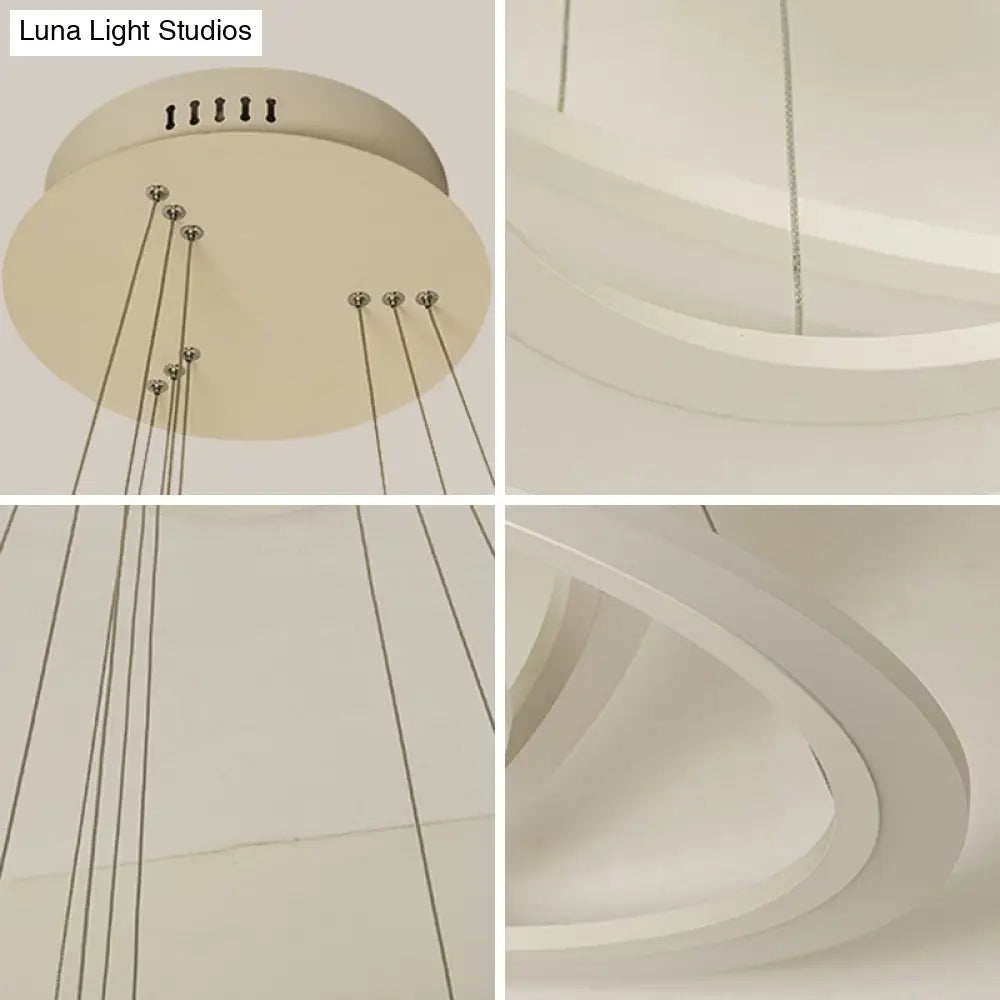 Lámpara colgante circular minimalista: Lámpara LED acrílica blanca para comedor