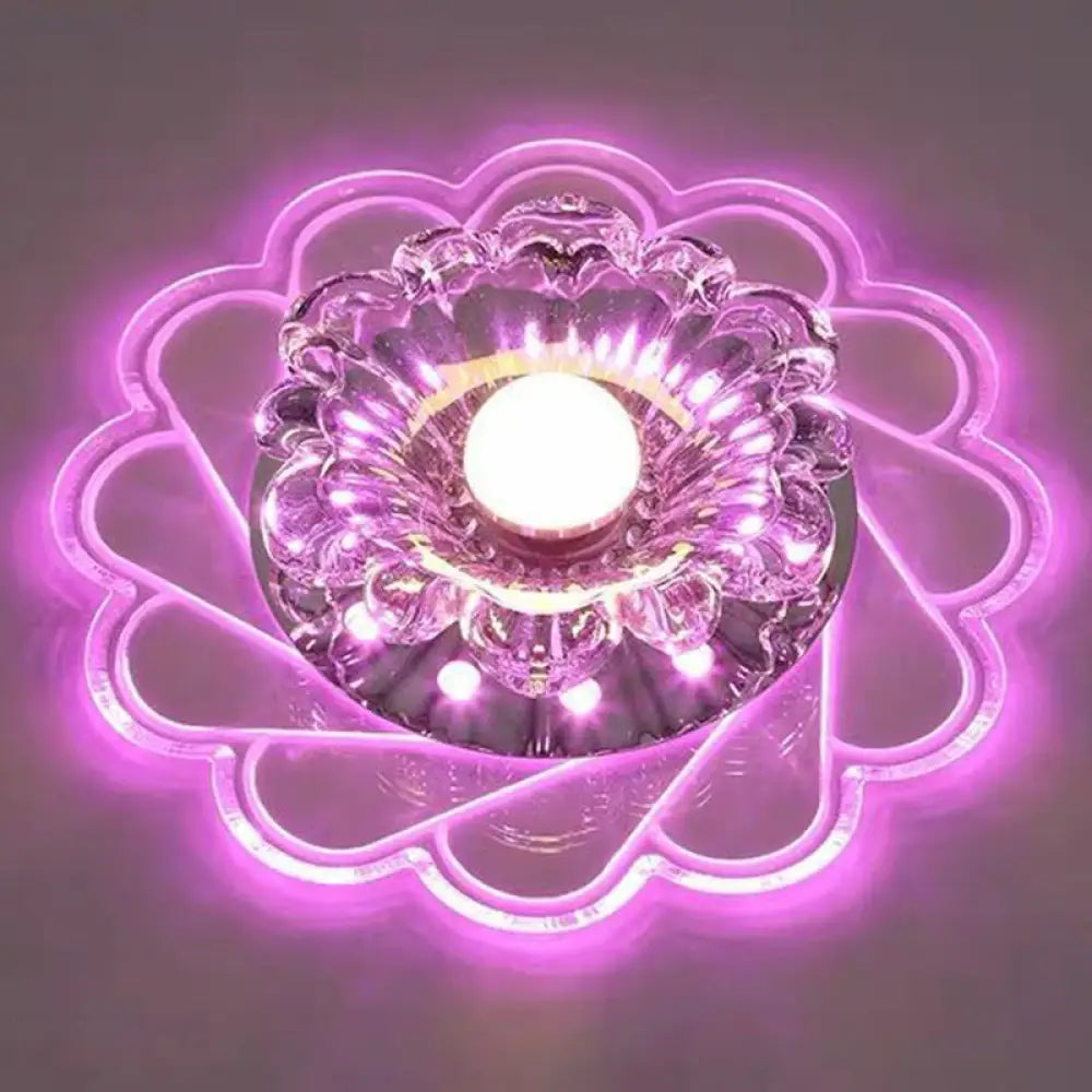 DecorBites™ DecorBites™ Minimalist Clear LED Flower Crystal Flush Mount Fixture