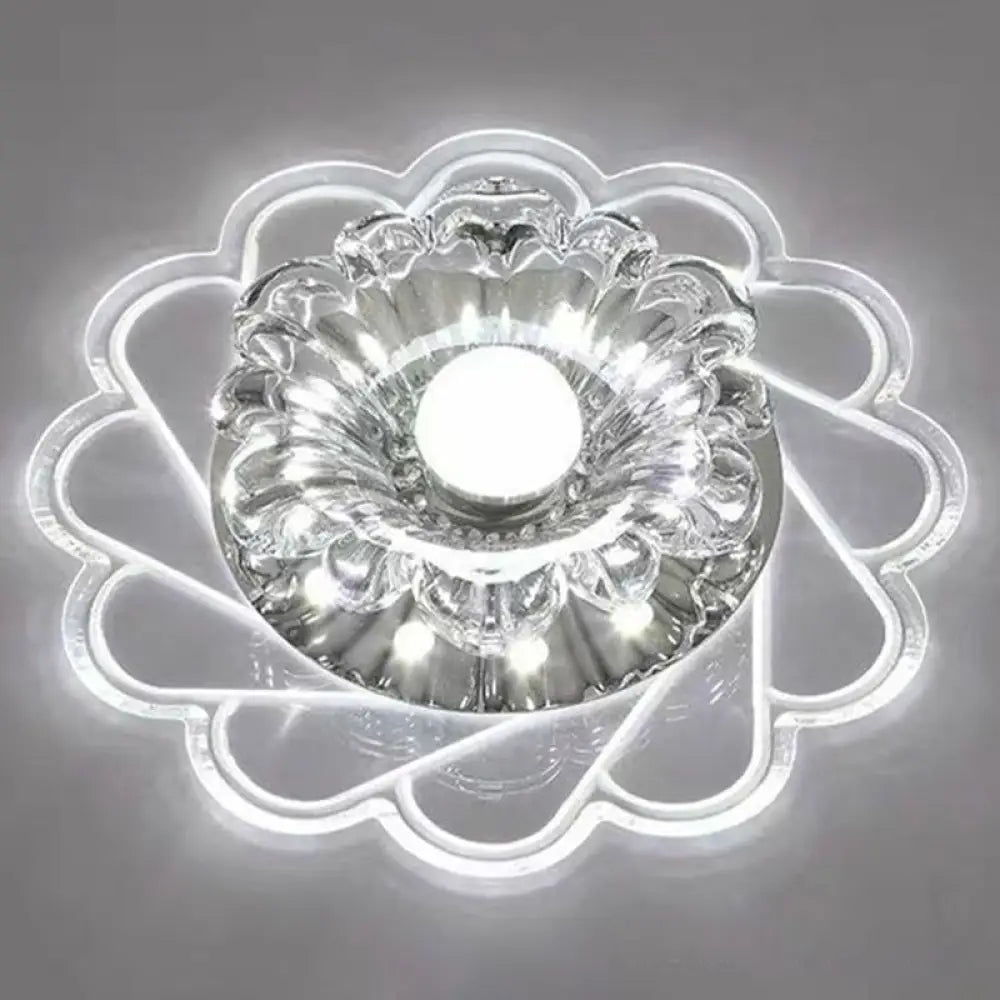 DecorBites™ DecorBites™ Minimalist Clear LED Flower Crystal Flush Mount Fixture
