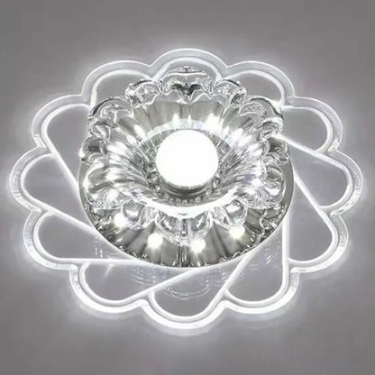 DecorBites™ DecorBites™ Minimalist Clear LED Flower Crystal Flush Mount Fixture