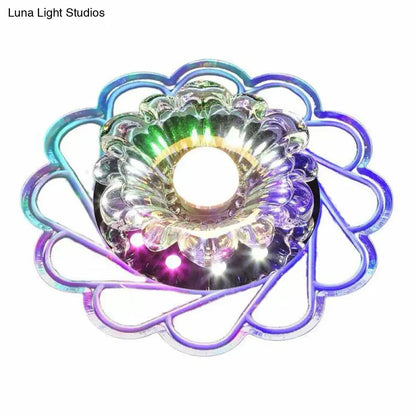 DecorBites™ DecorBites™ Minimalist Clear LED Flower Crystal Flush Mount Fixture