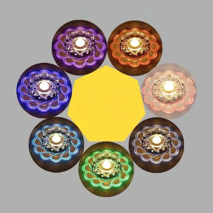 DecorBites™ DecorBites™ Minimalist Clear LED Flower Crystal Flush Mount Fixture