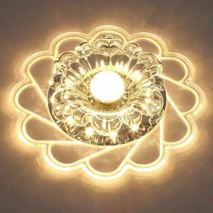DecorBites™ DecorBites™ Minimalist Clear LED Flower Crystal Flush Mount Fixture