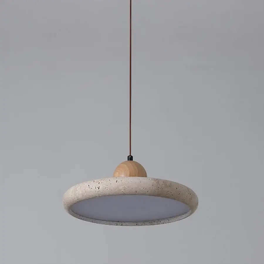 Minimalist concrete and wood led wood pendant light with off-white textured ring and natural wood sphere for dining room decorbites led wood pendant