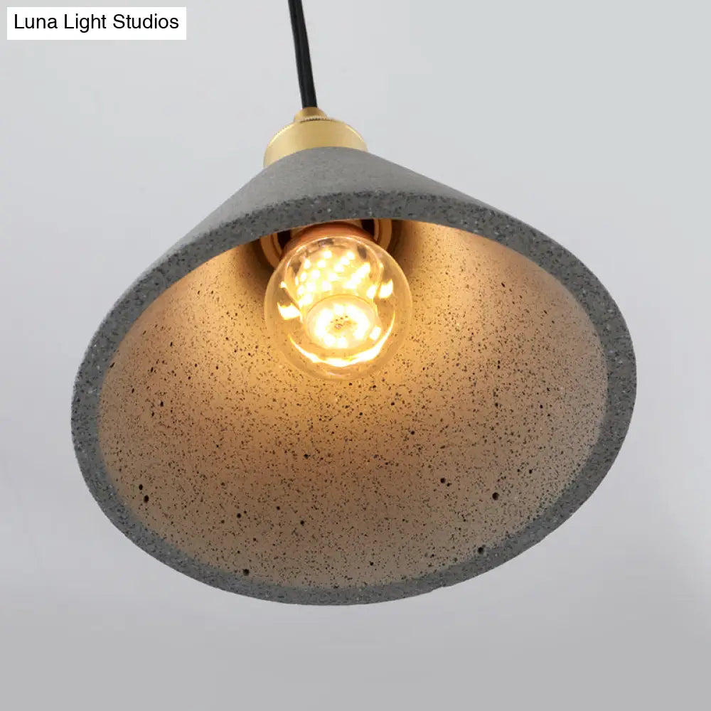 Minimalist Concrete Conical Pendant Light Fixture - 1 Head Ceiling Suspension Lamp