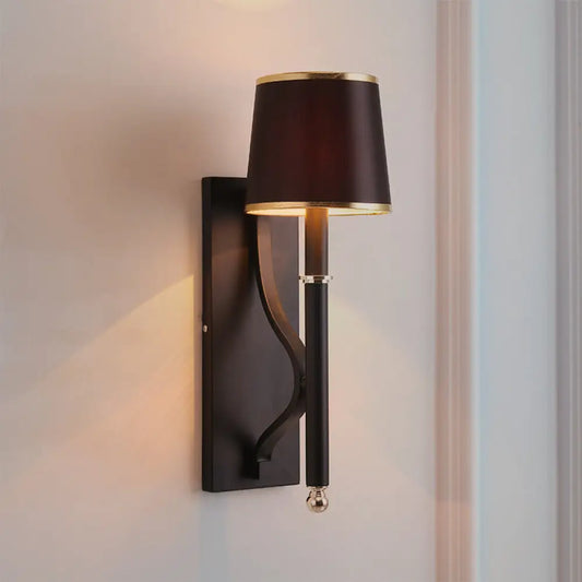 DecorBites™ DecorBites™ Minimalist Conical Wall Light - Metallic 1 Head Black Lamp with Right Angle Arm