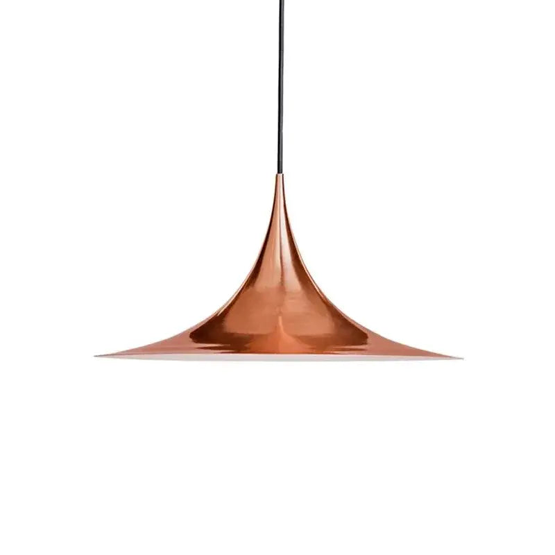 Minimalist copper horn chandelier pendant light with sleek curved design perfect for dining room decorbites pendant light