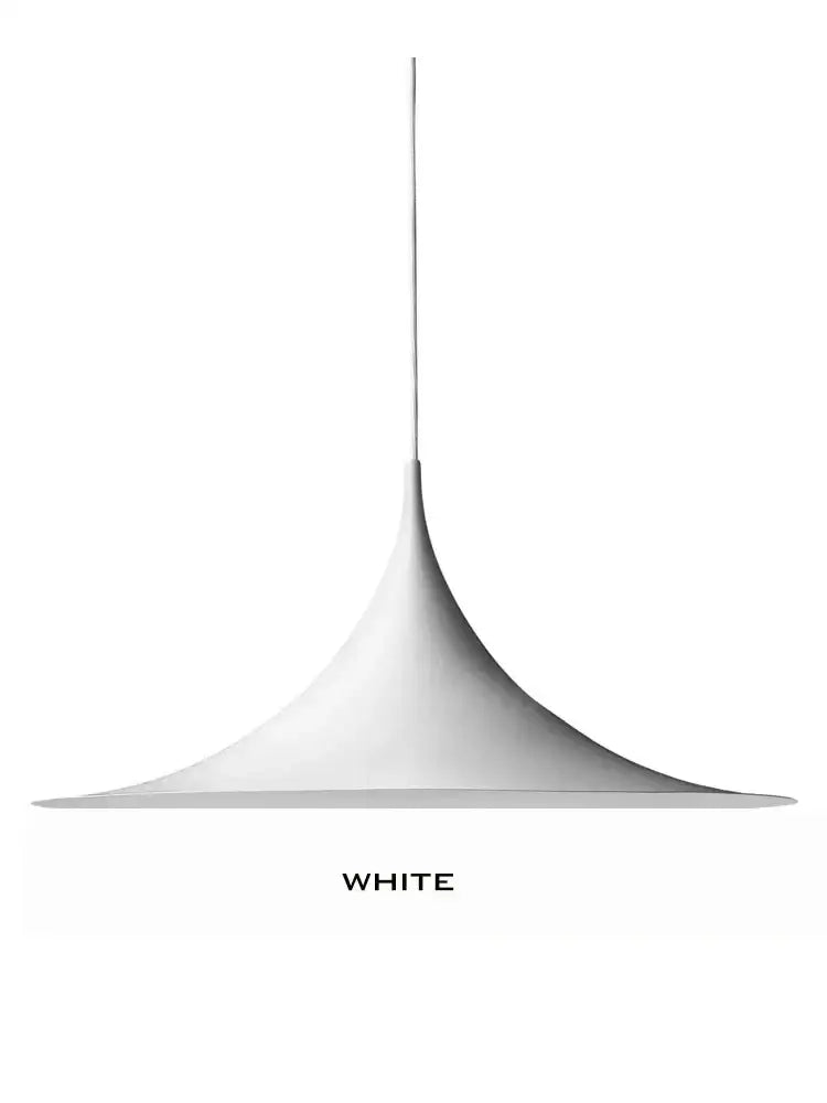 Minimalist white pendant light with sleek conical design and matte finish as decorbites horn chandelier pendant for dining room
