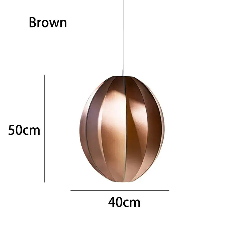 Brown 50cm spherical pendant light with segmented metallic finish minimalist cream and black dining room danish pendant light