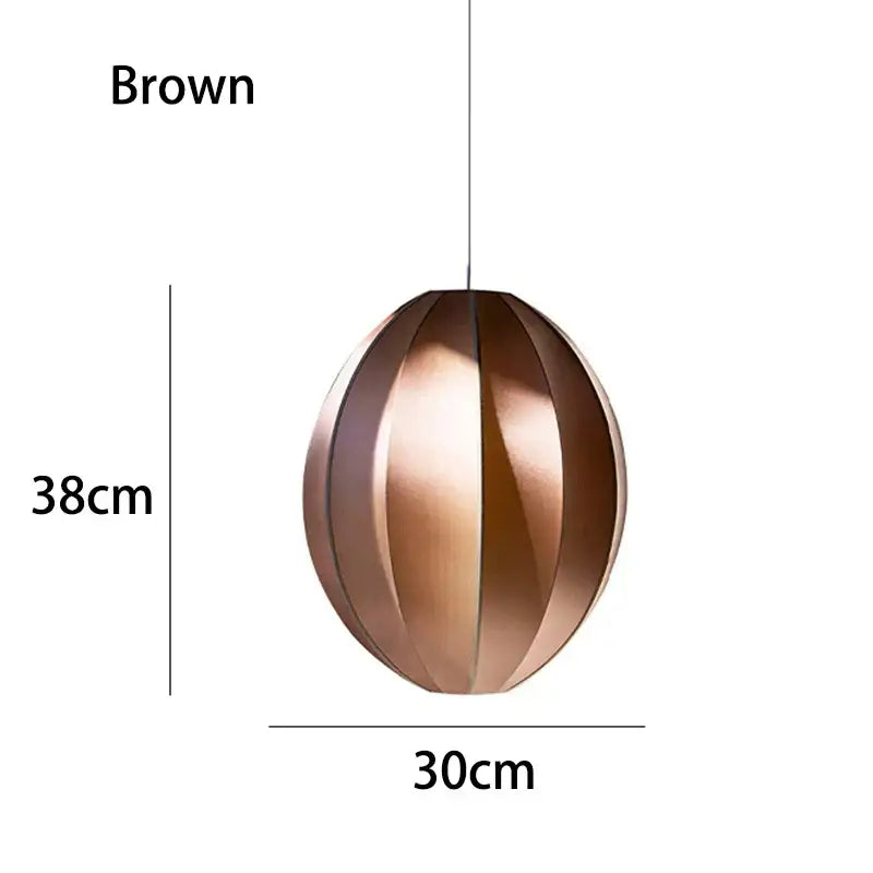 Brown spherical pendant light with segmented metallic finish 38cm tall 30cm wide for dining room decorbites danish pendant