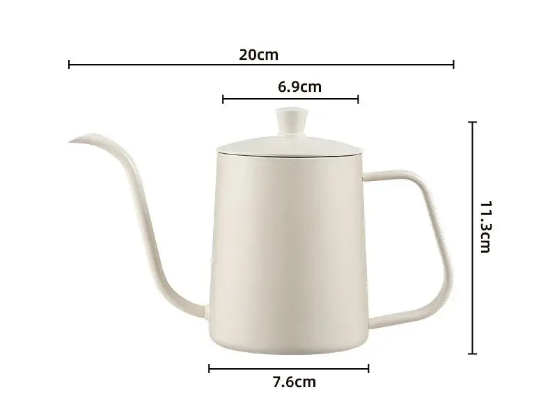 Minimalist cream white ceramic pour-over coffee maker kettle with long spout for decorbites glass coffee maker use