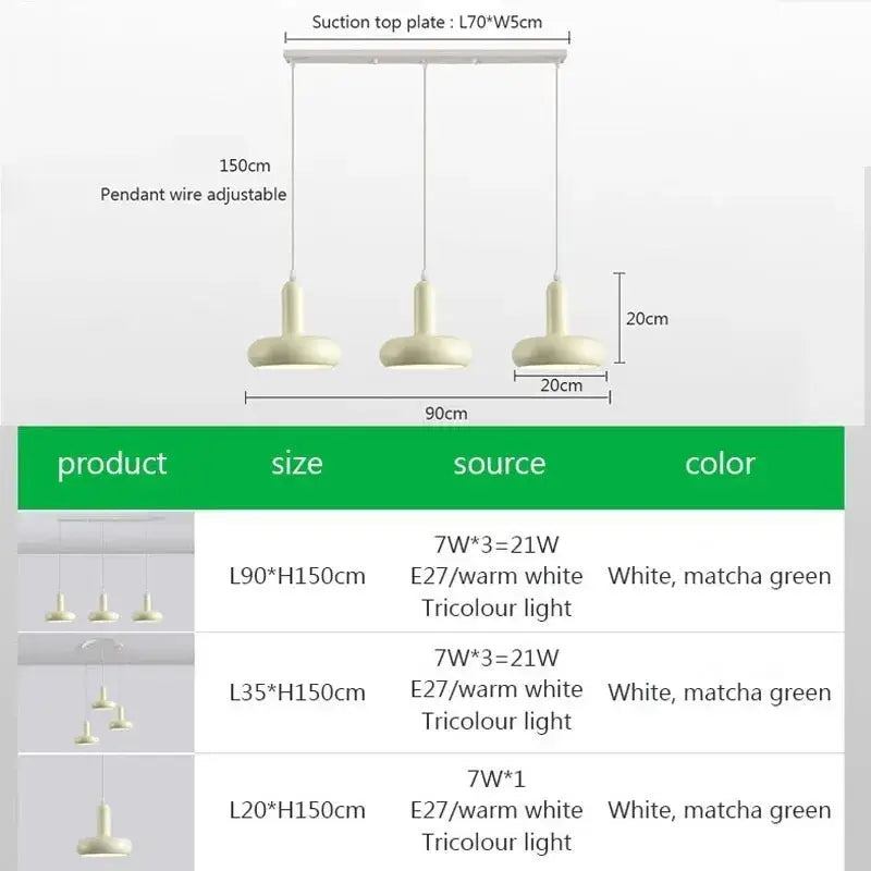 Minimalist cream white ceramic pendant light with three disc shaped shades for dining room decorbites pendant light