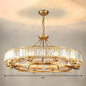 Minimalist Crystal Block Chandelier with Gold Finish - Ceiling Lamp for Living Room