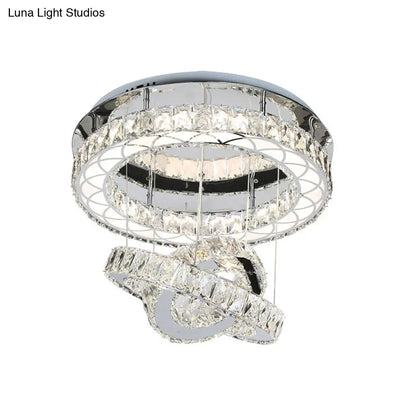 DecorBites™ DecorBites™ Minimalist Crystal Block LED Ceiling Light with Semi-Flush Mount in Chrome - Warm/White Light