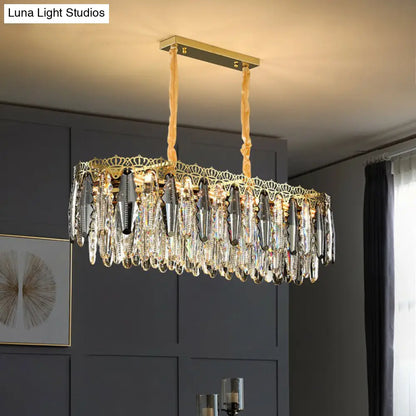 Minimalist Crystal Leaf Pendant Light - Elegant Chandelier for Bedroom