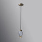 Minimalist Crystal LED Brass Ceiling Pendant - Oval Mini Suspension Lighting for Bedroom