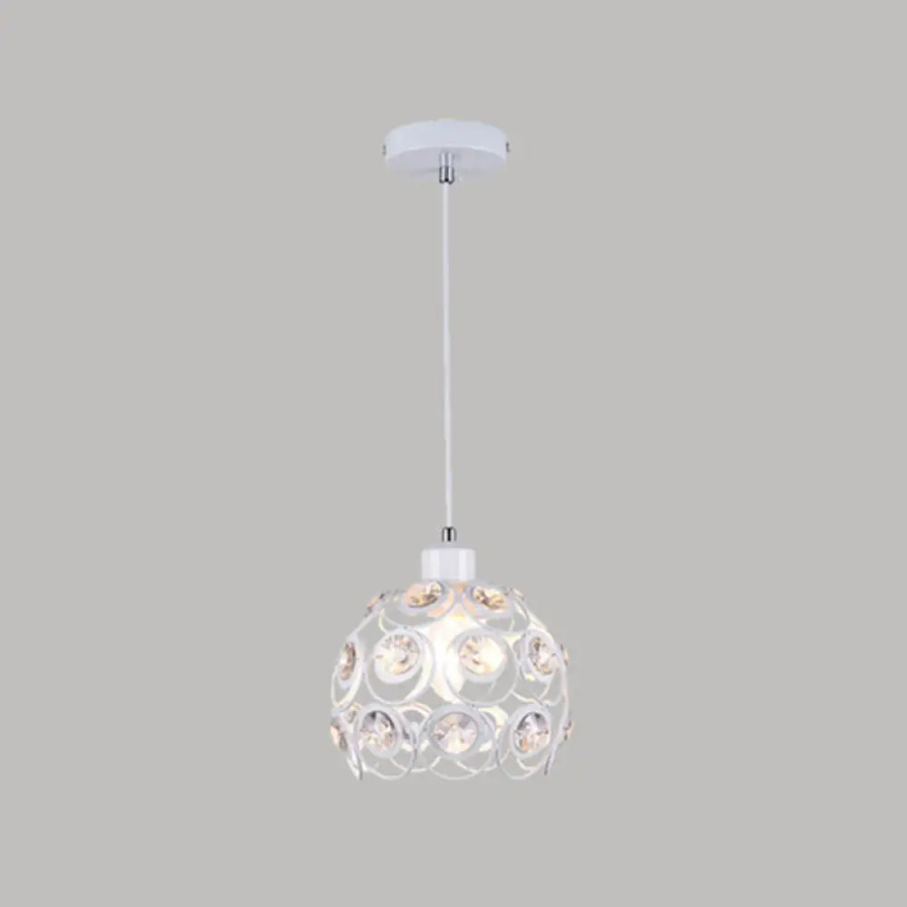 Minimalist Crystal Pendant Lamp with Hollowed-Out Dome Shape