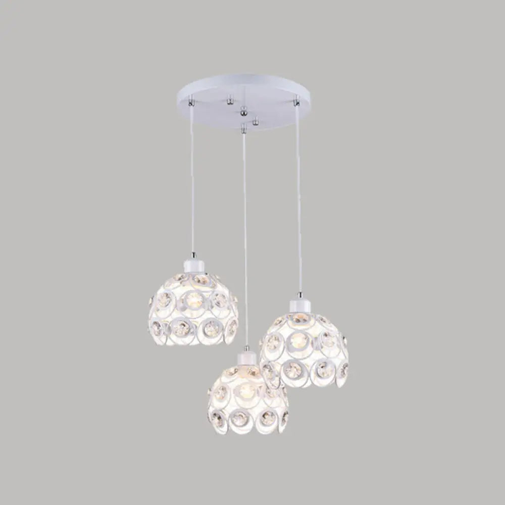 Minimalist Crystal Pendant Lamp with Hollowed-Out Dome Shape