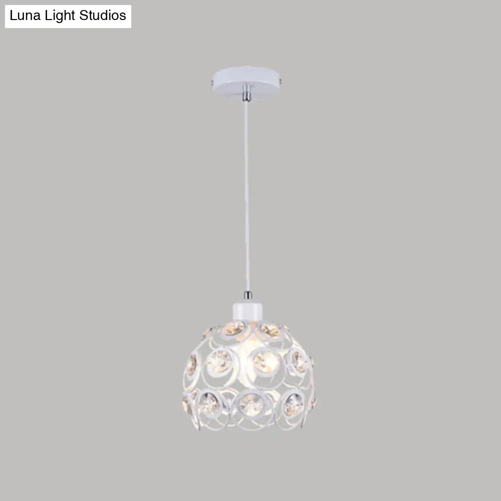 Minimalist Crystal Pendant Lamp with Hollowed-Out Dome Shape