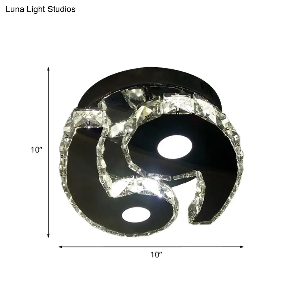 Lámpara de pared LED minimalista DecorBites™ de cristal cromado - Luz blanca cálida