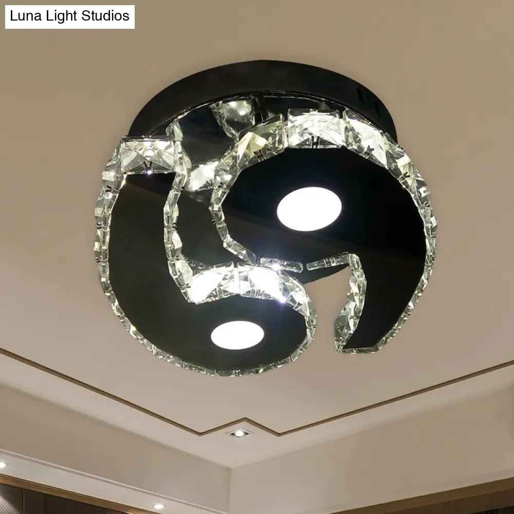 Lámpara de pared LED minimalista DecorBites™ de cristal cromado - Luz blanca cálida