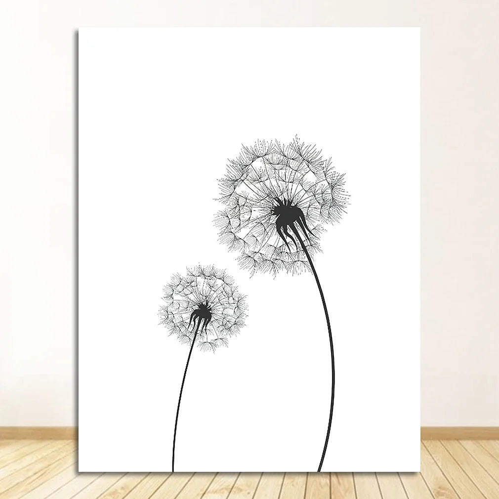 ’Minimalist Dandelion Canvas Wall Art Set’ - 2500-01 / A3 30x42cm No Frame - Posters