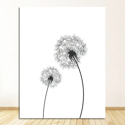 ’Minimalist Dandelion Canvas Wall Art Set’ - 2500-01 / A3 30x42cm No Frame - Posters
