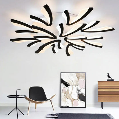 DecorBites™ DecorBites™ Minimalist Dandelion Ceiling Light in White: Acrylic LED Semi Flush Mount for Living Room