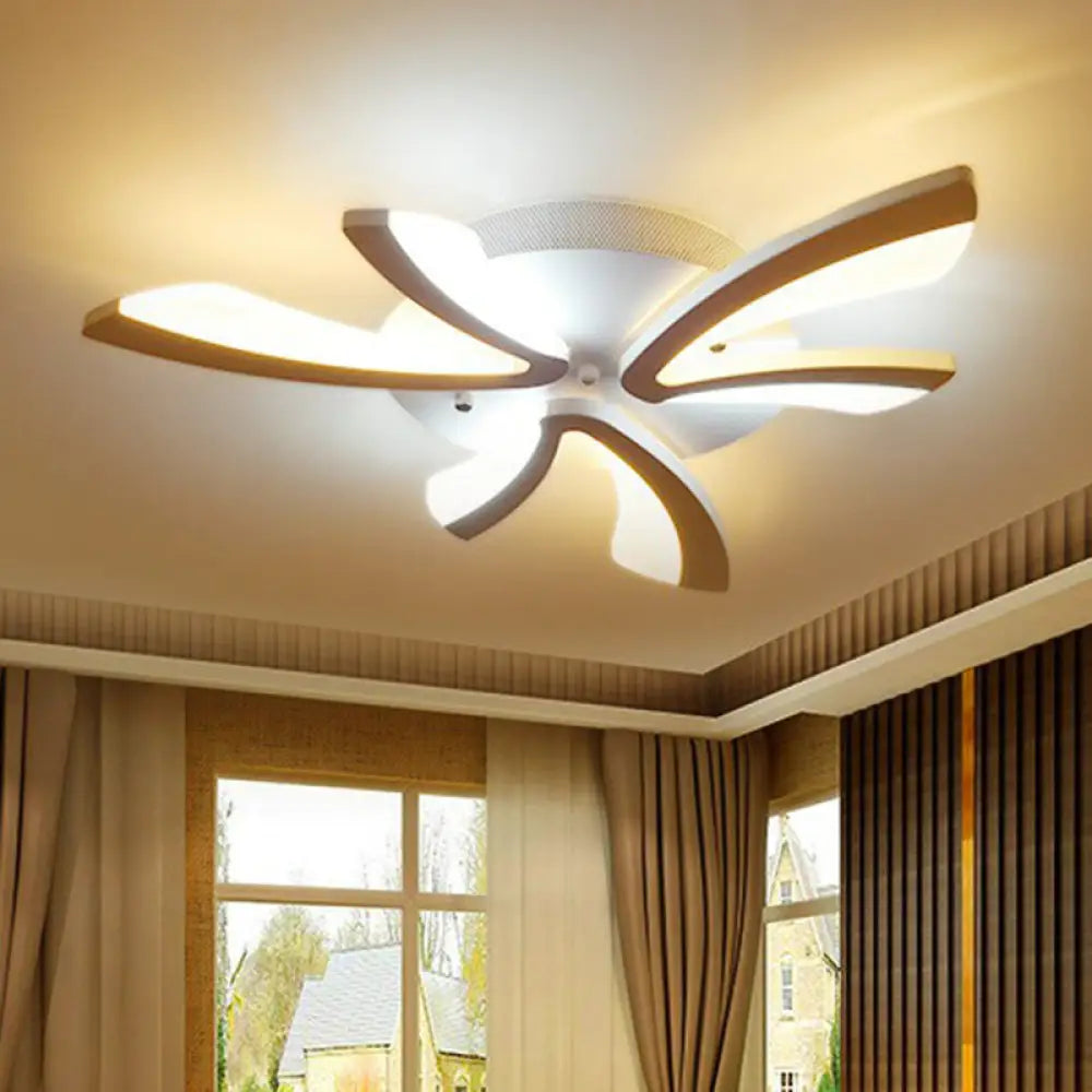 DecorBites™ DecorBites™ Minimalist Dandelion Ceiling Light in White: Acrylic LED Semi Flush Mount for Living Room