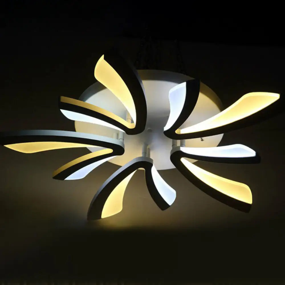 DecorBites™ DecorBites™ Minimalist Dandelion Ceiling Light in White: Acrylic LED Semi Flush Mount for Living Room